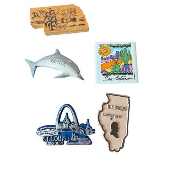 Lot 13 Vintage Travel Souvenir Refrigerator Magnets States Cities Zoo Cayman DC - Picture 3 of 7